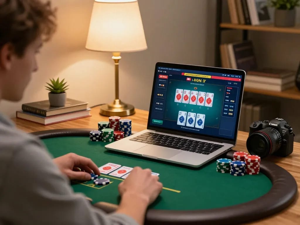 Engaging online poker gameplay on nhà cái mm88 with colorful chips and community cards displayed.