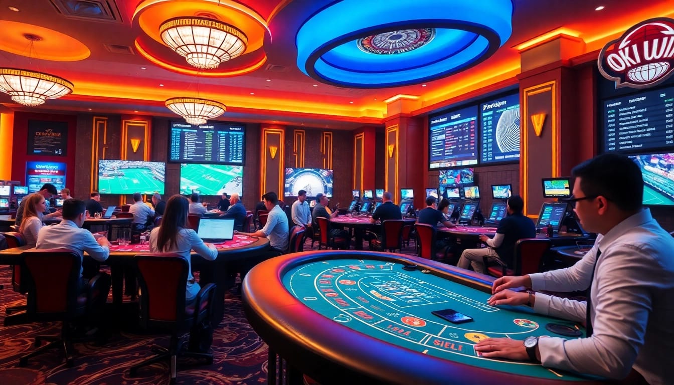 Experience the excitement of okvipwin.live with players immersed in live games and sports betting.