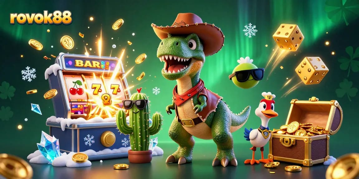 Experience thrilling wins at rokok88 with dynamic slot machines and engaging characters in a vibrant casino setting.