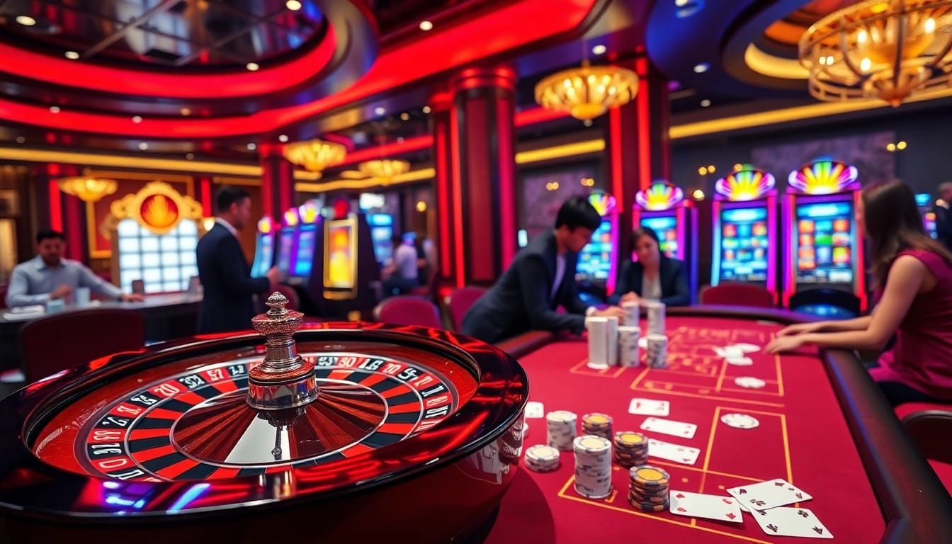 Kuwin players engaging with exciting casino games at a vibrant gambling table.