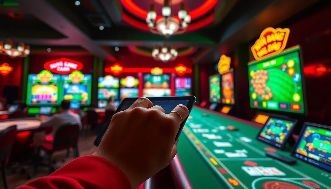 Vibrant online gaming scene at gamebaidoithuong.com.vc with players enjoying card games.