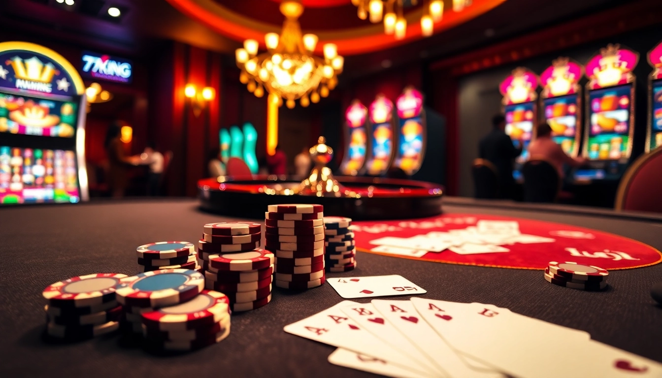 Experience the thrill of gambling at 79KING with vibrant slot machines and a luxurious casino atmosphere.