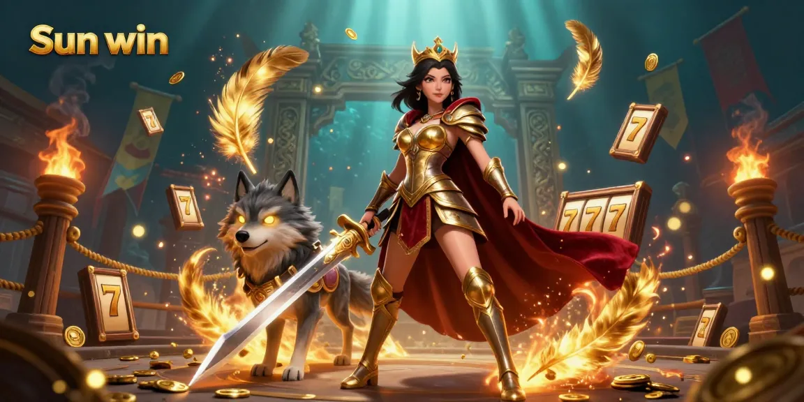 Experience thrilling gameplay at Sun win with golden slot reels and engaging 3D characters.