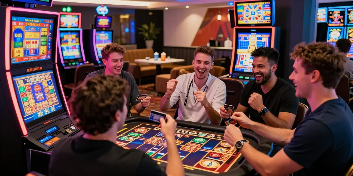 Exciting scene of UK players enjoying credit card casinos at https://scoarch.org.uk, surrounded by games and laughter.