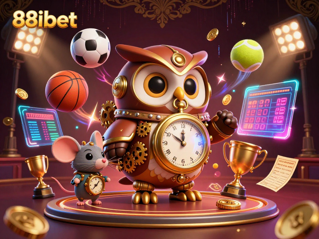 Bet on thrilling matches with 88ibet as the time-traveling owl and clockwork mouse bring future gaming to life.
