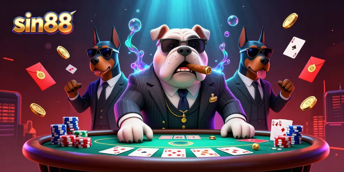 Experience the excitement of sin88 with engaging poker elements and vibrant characters in a dynamic casino scene.