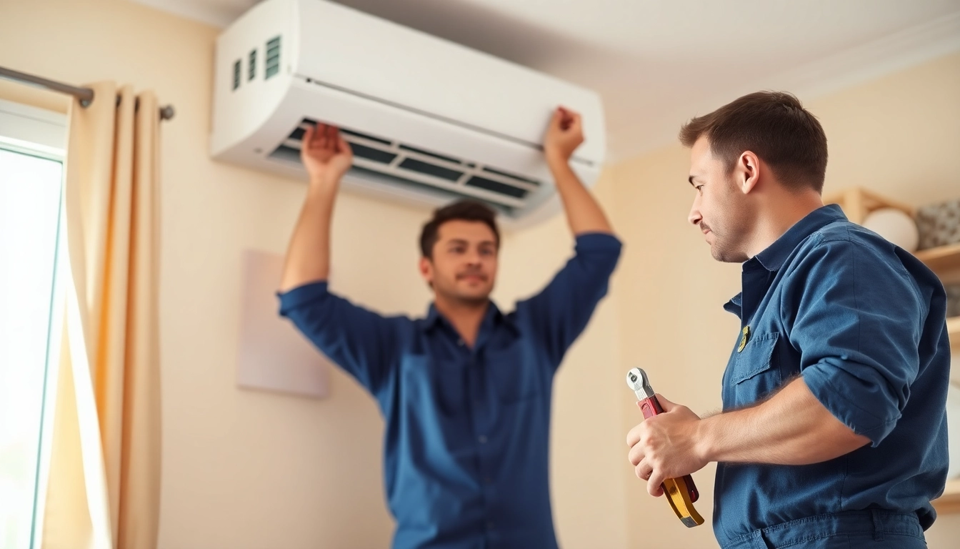 AC Repair Tampa technician repairing a modern air conditioning unit in a residential home setting.
