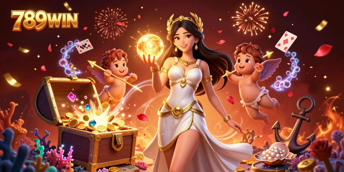 Experience the excitement of 789WIN with vibrant 3D illustration showcasing casino elements and dynamic characters.