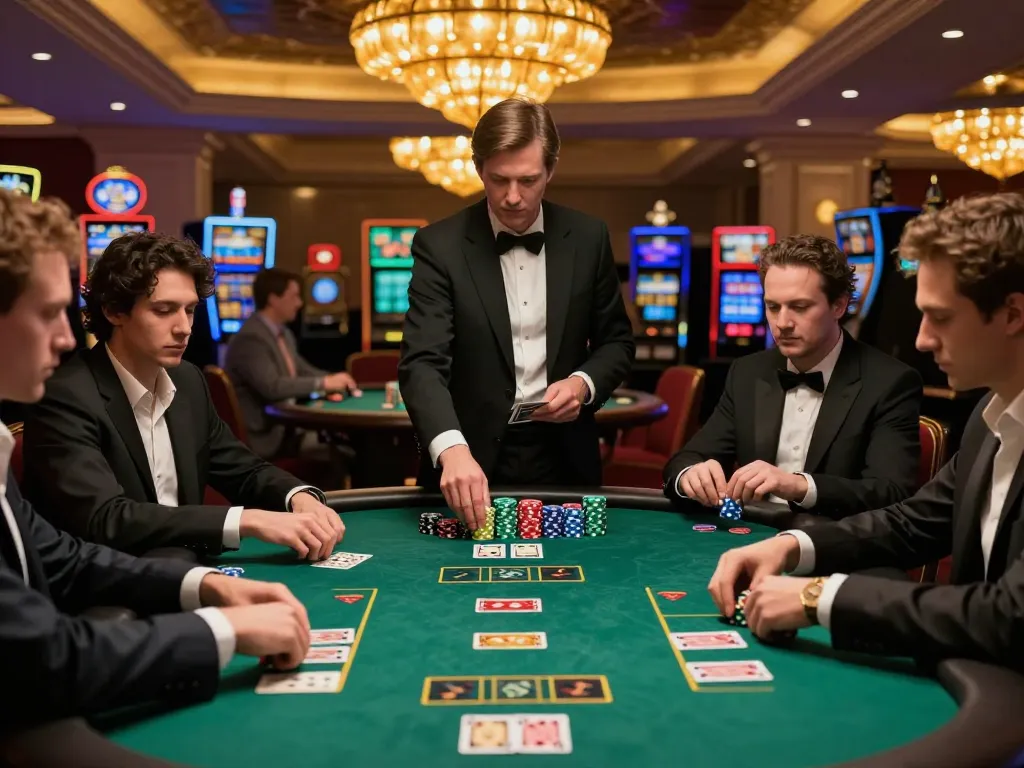 Intense poker gameplay on the trang chủ kim66 with players strategizing over chips and cards.