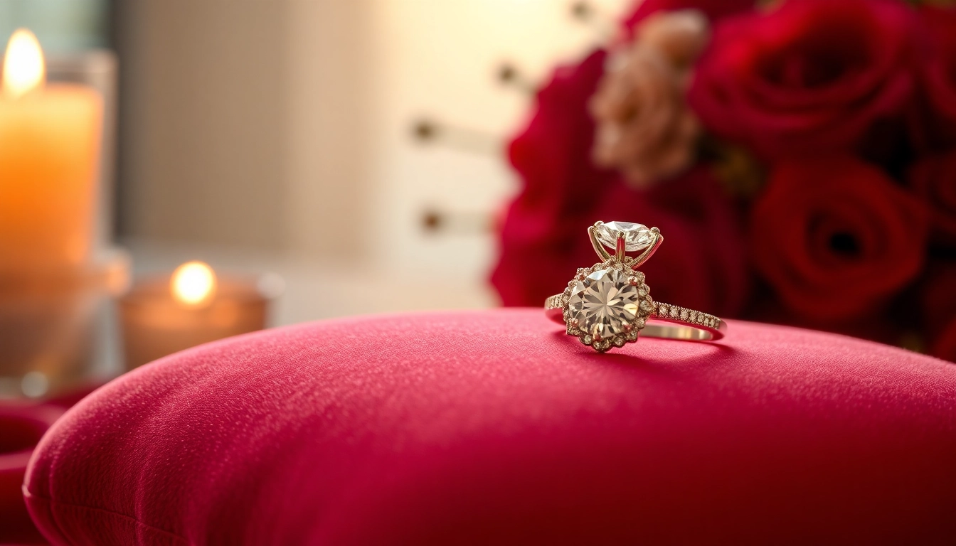 Showcasing exquisite diamond engagement rings for Valentine's Day on luxurious velvet.