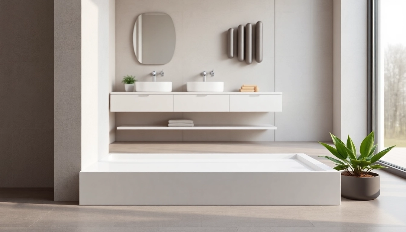 Upgrade your bathroom with a stylish shower base shower element in a contemporary setting.