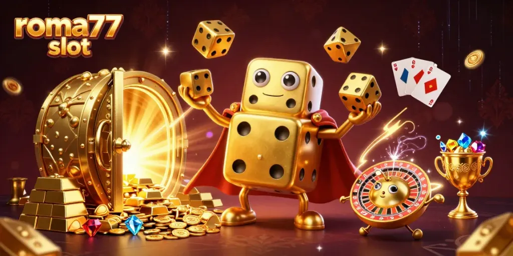 Mainkan roma77 slot dengan gambar visual menarik dan karakter kasino yang mengesankan.