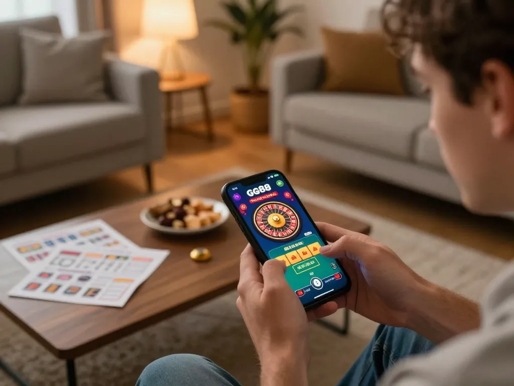 Player enjoying the gg88 mobile gaming experience with vibrant casino game interface.