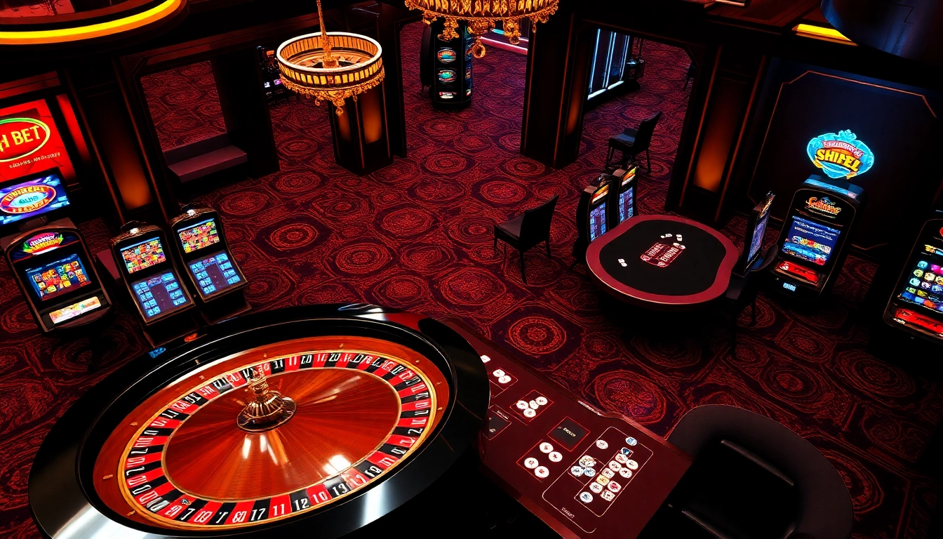 Experience a thrilling game at SHBET with vibrant casino tables and dynamic players.